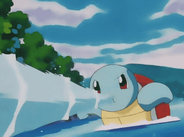 GIF of Squirtle spraying water