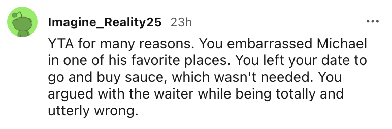 Screenshot of a Reddit comment