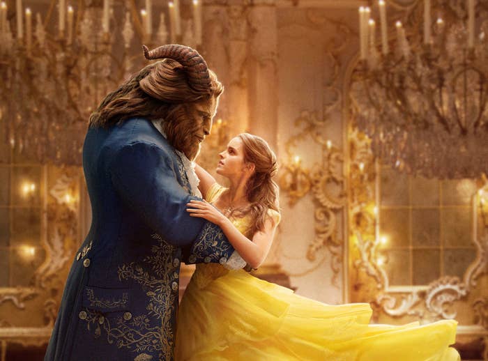 Beauty and the Beast dancing in the live-action films