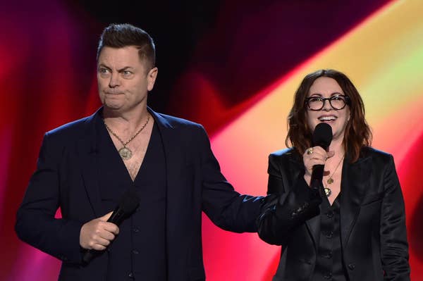 Nick Offerman and Megan Mullally