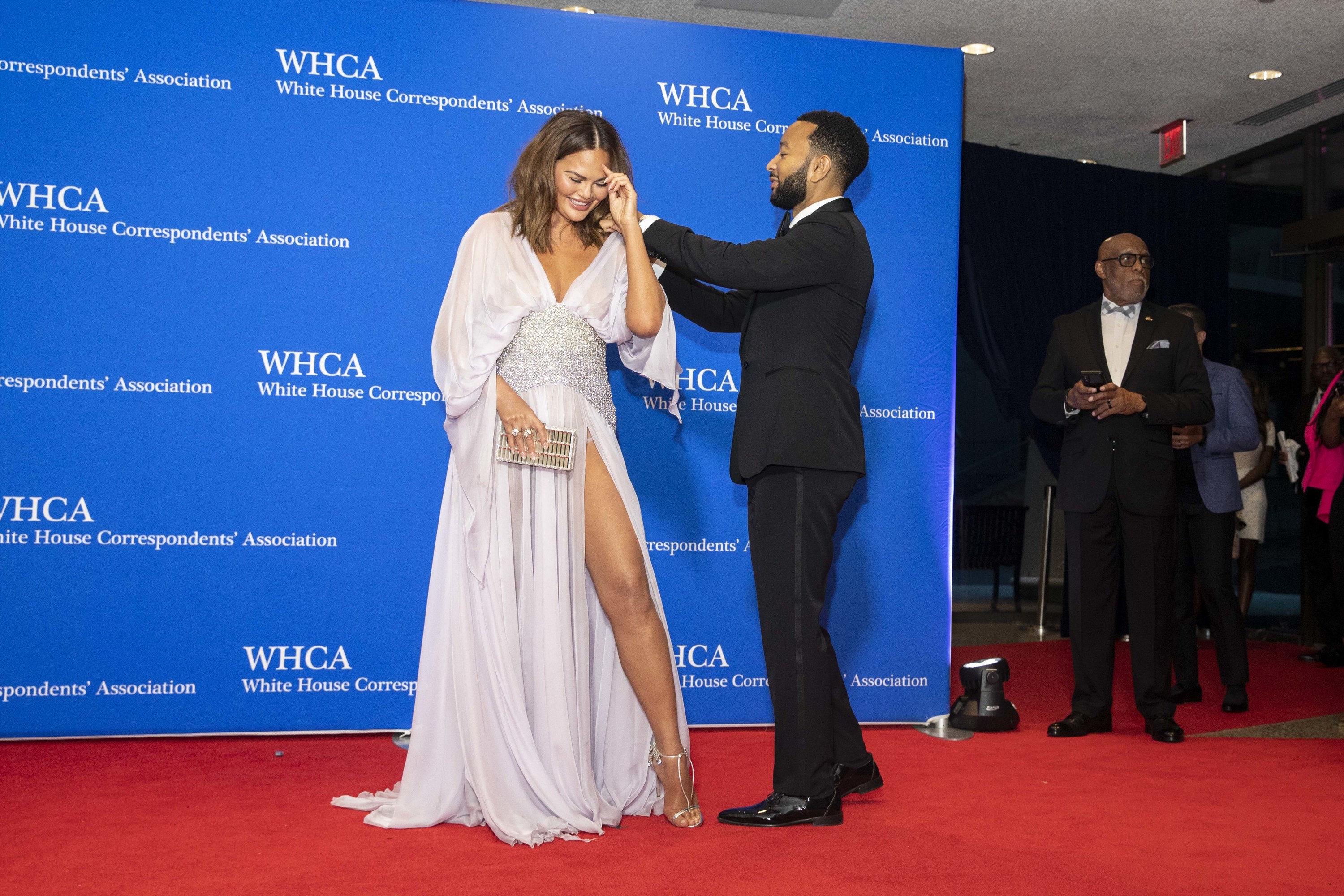 Chrissy Teigen and John Legend on the red carpet