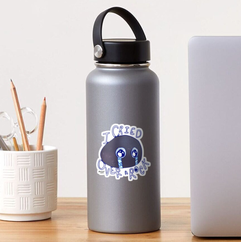 I Cried Over A Rock sticker on hydroflask.