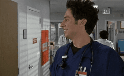 jd from scrubs looking awkward