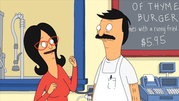 linda from bob's burgers dancing in front of bob