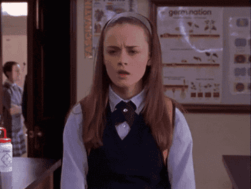 rory from gilmore girls shaking her head