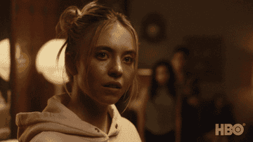 cassie from euphoria looking shocked