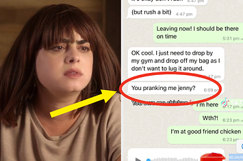 jenny's date accusing her of pranking him via text message