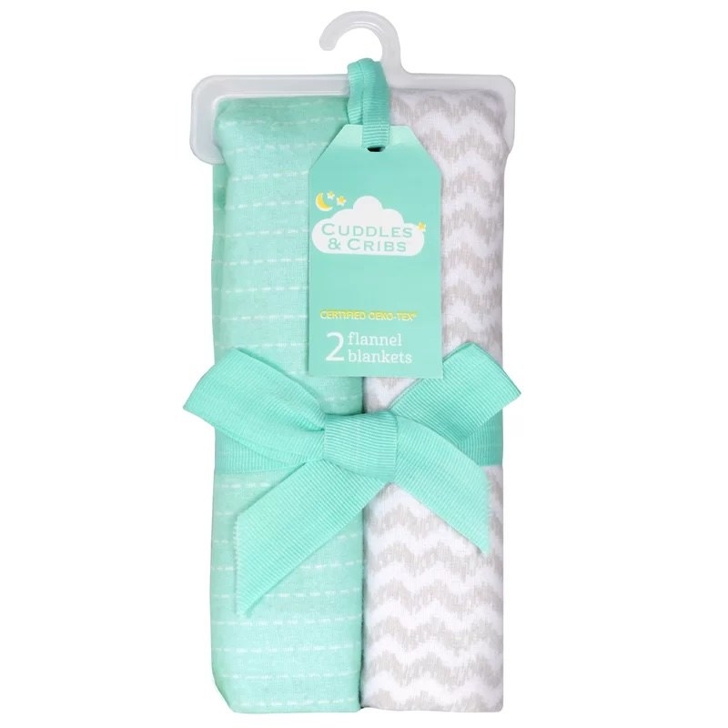 a mint and gray and white patterned set