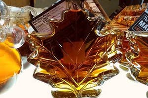 Maple syrup in leaf jar