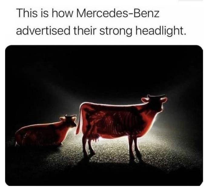 &quot;This is how Mercedes-Benz advertised their strong headlight.&quot;