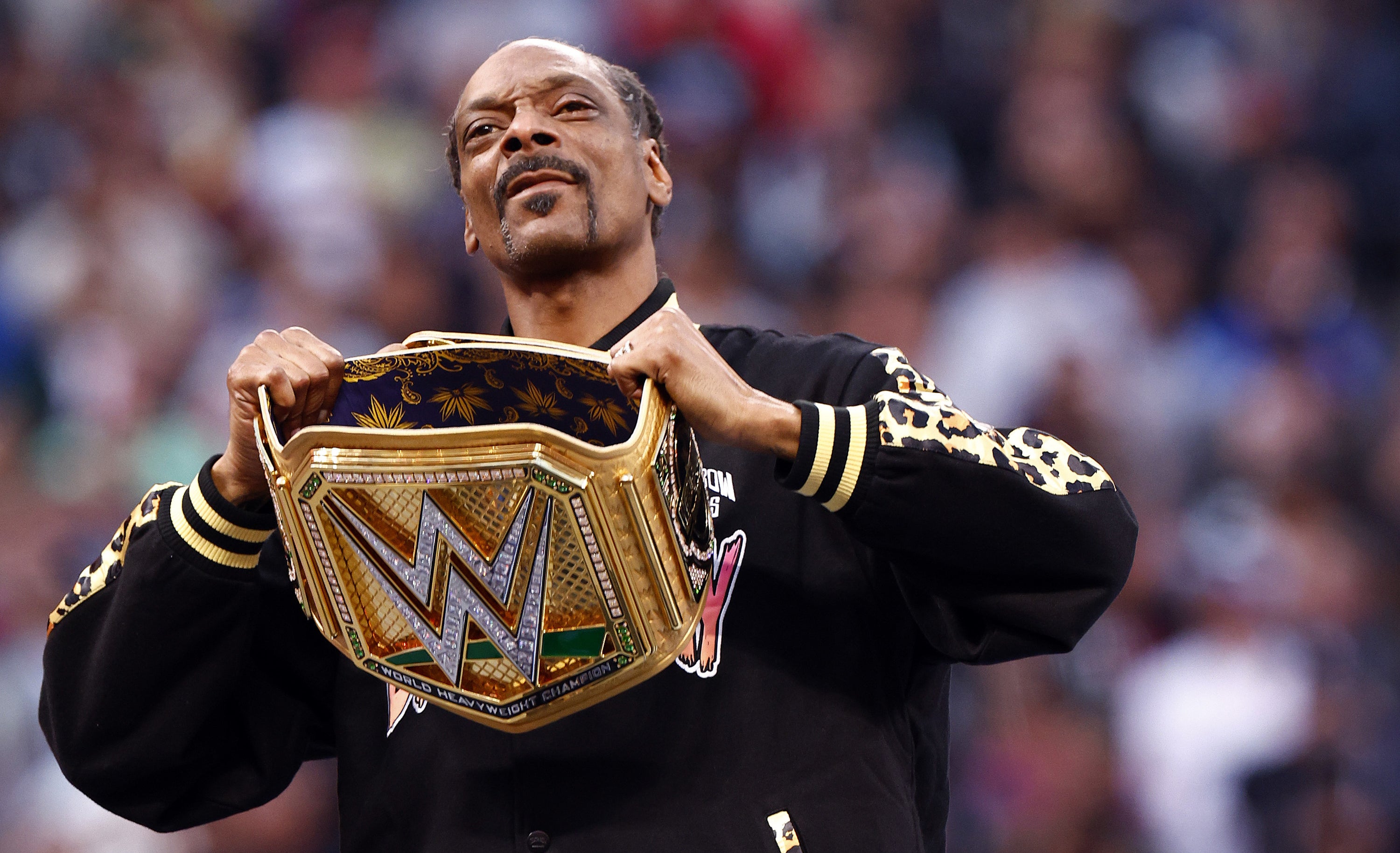 Snoop Dogg during WrestleMania Goes Hollywood at SoFi Stadium on April 02, 2023 in Inglewood, California.