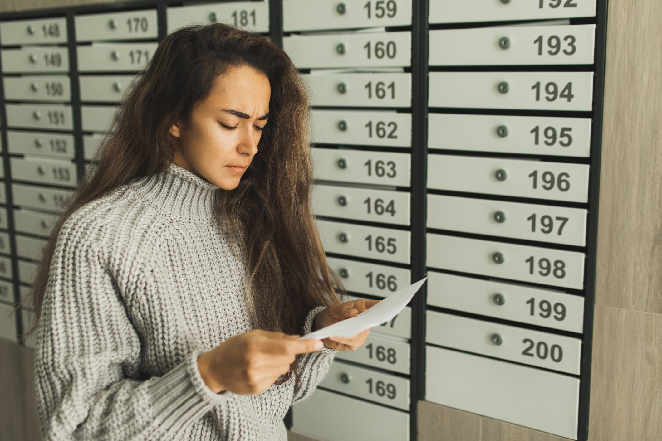 woman checking her mail