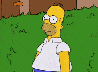 homer simpson disappearing into a hedge
