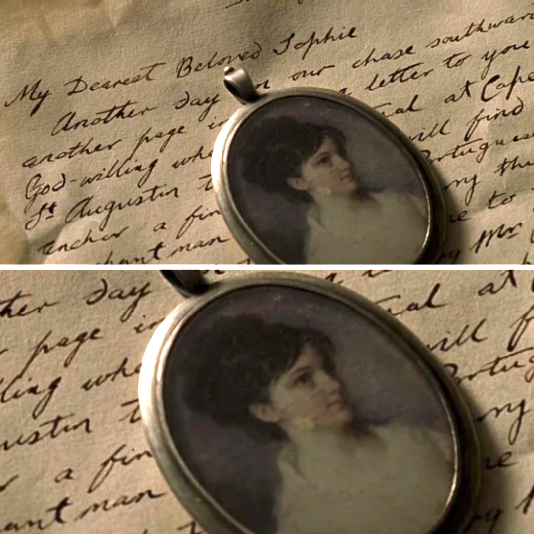 Love letter on Captain Aubrey&#x27;s desk to his wife, Sophie