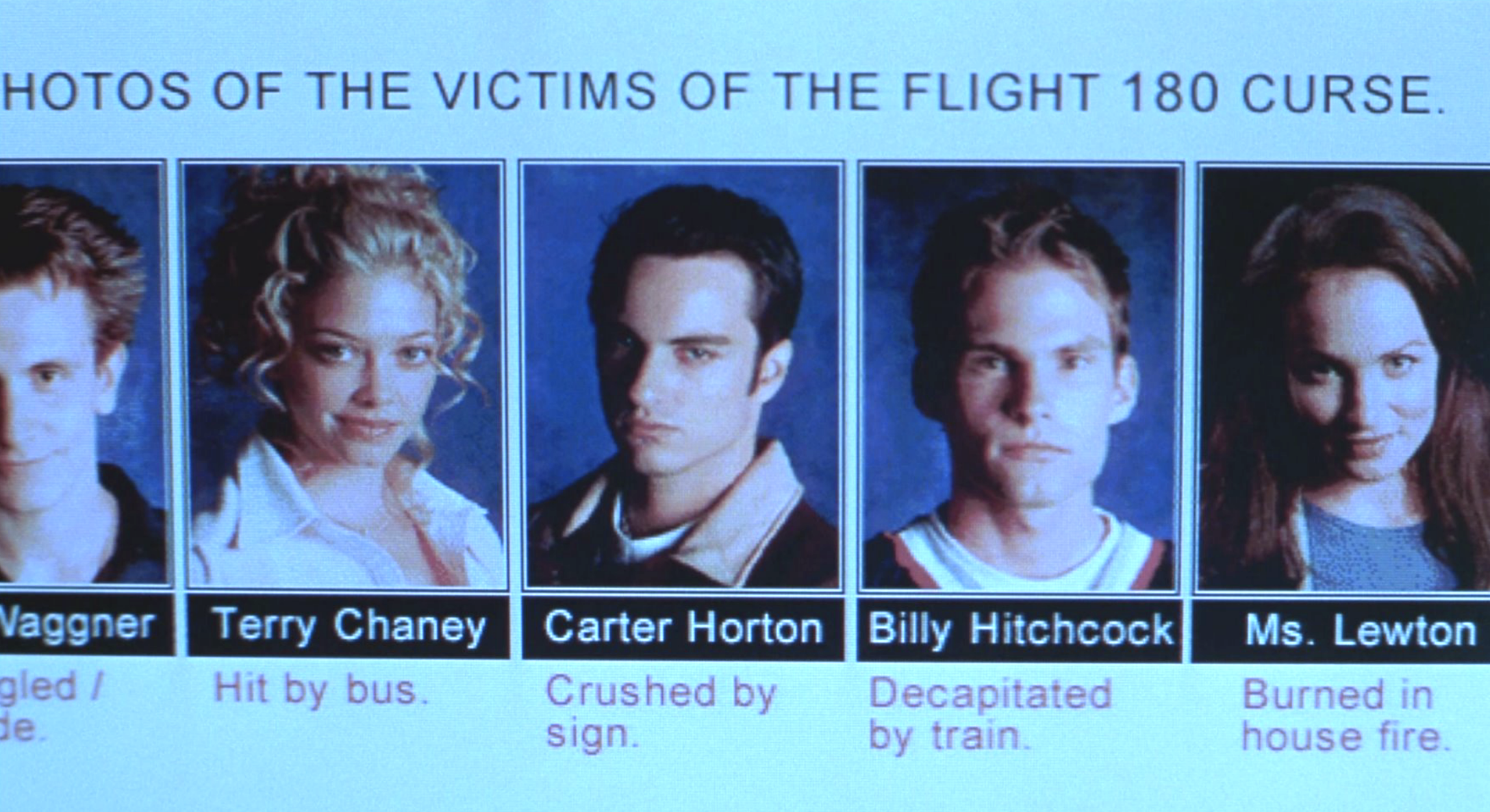 Yearbook photos of students who crashed in the plane in &quot;Final Destination&quot;
