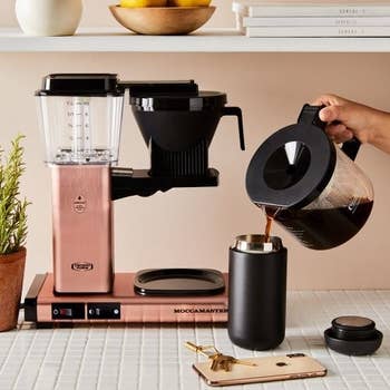 a rose gold moccamaster 10 cup coffee machine