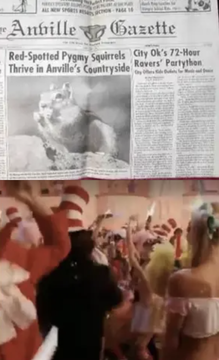 Newspaper foreshadowing partython