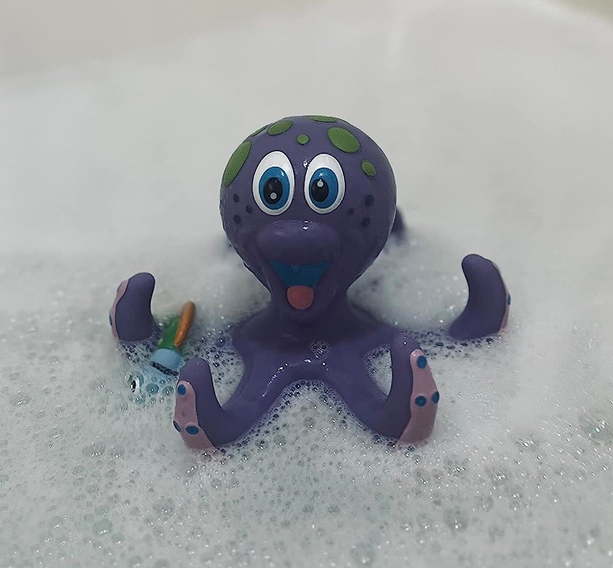 Toy in bubble bath