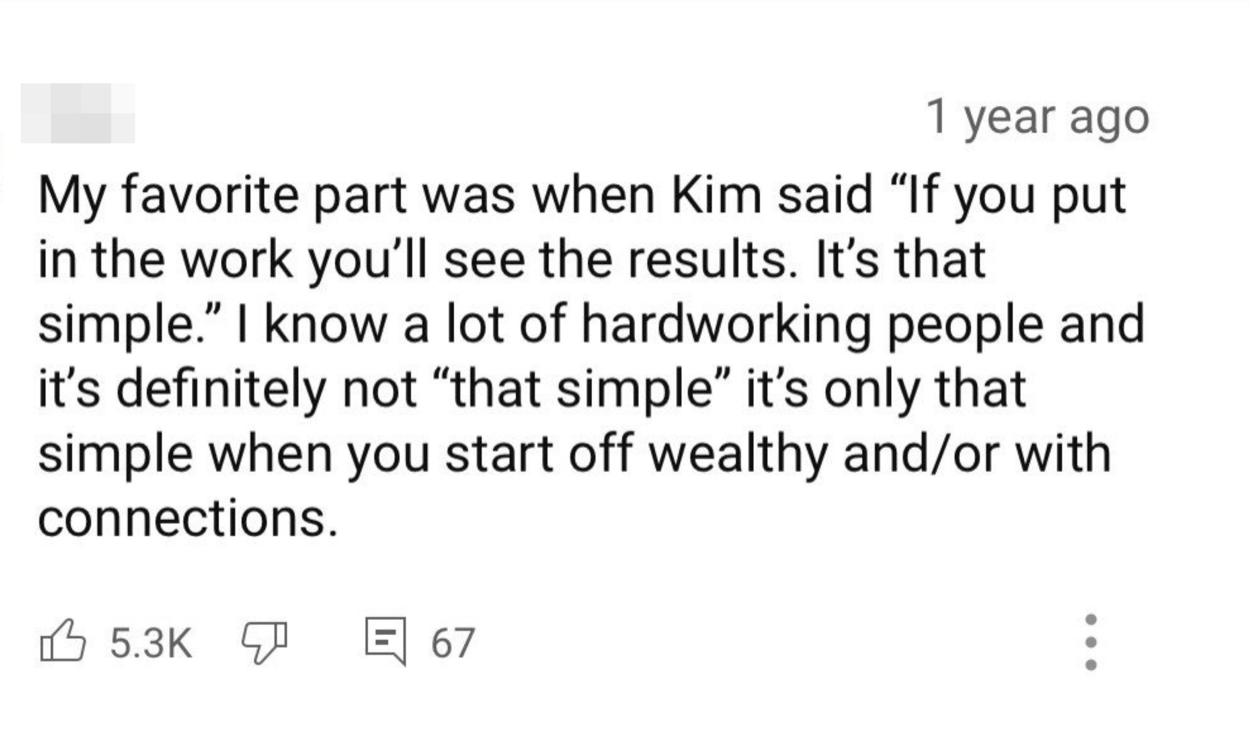 Screenshot of a YouTube comment