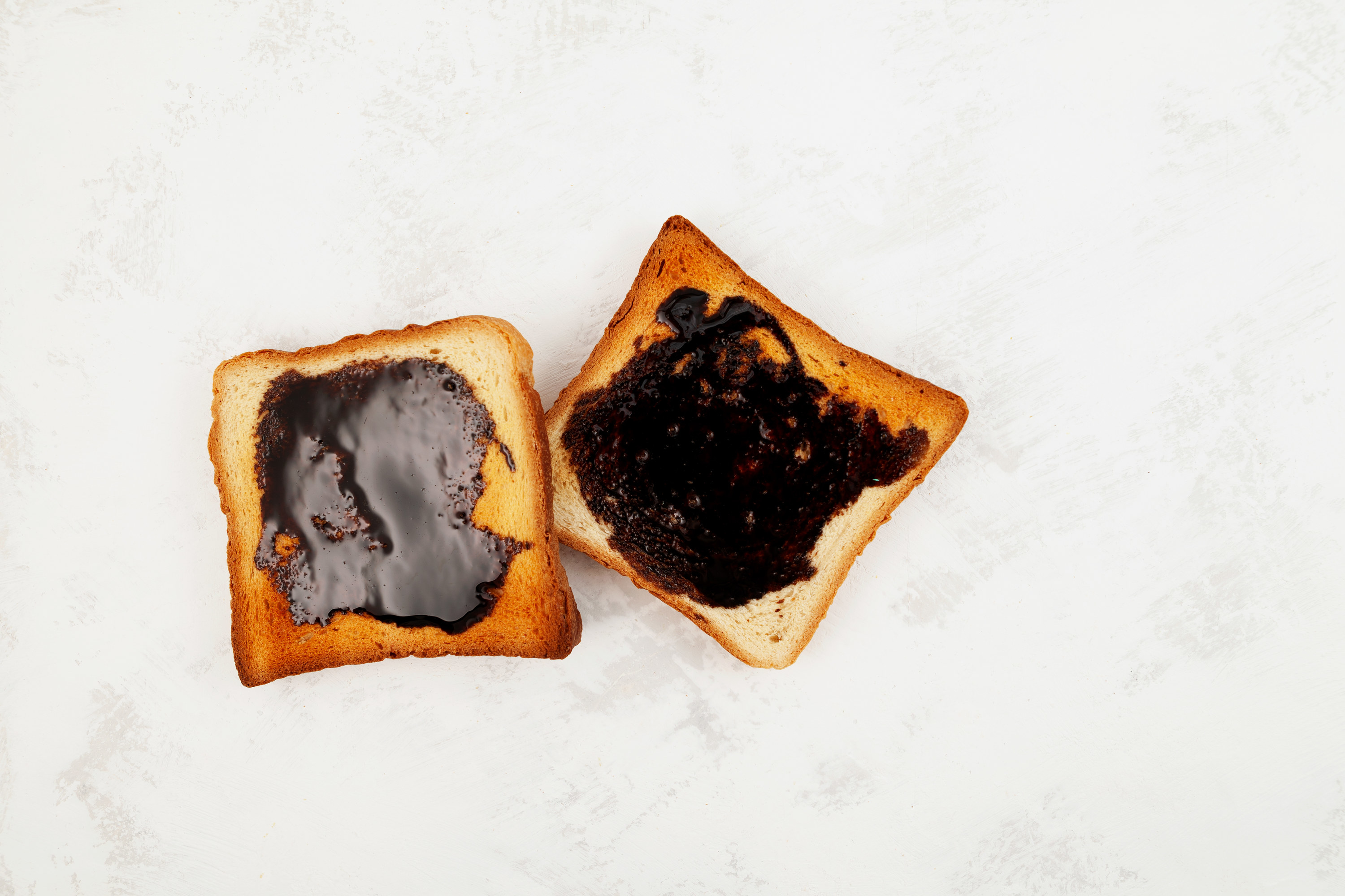 Two Roasted Aussie savoury toasts with vegemite spread