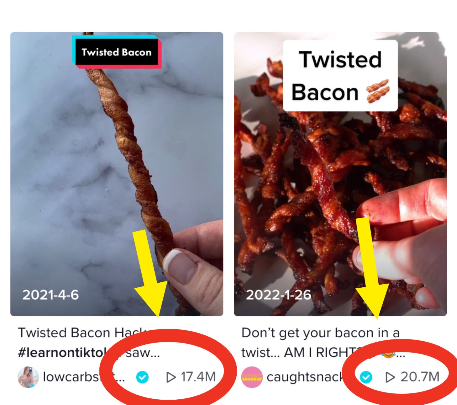 Screenshot of TikTok page