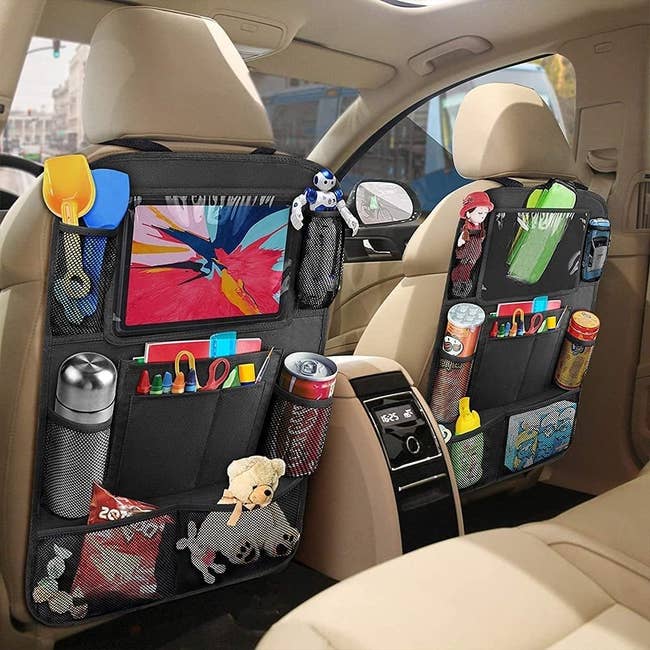 Set of organizers connected the backmost of seats