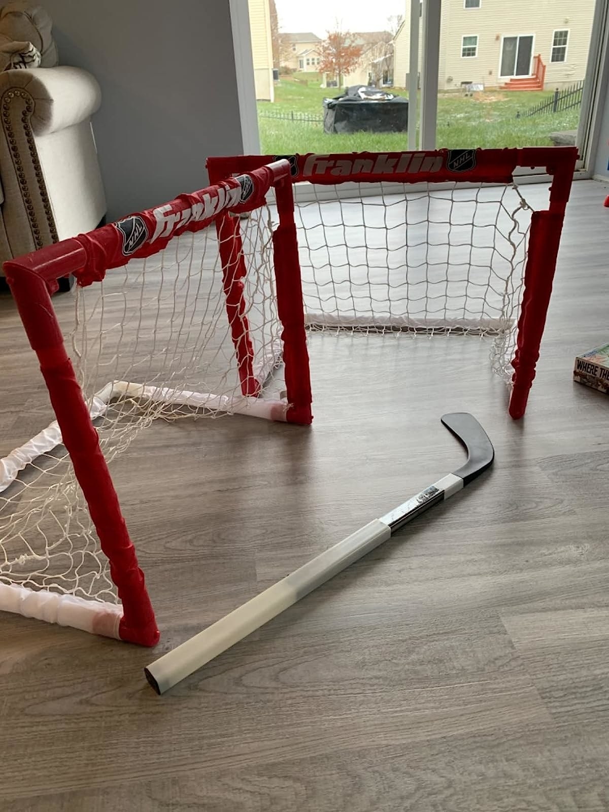 Hockey set in living room