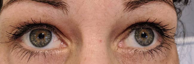 a reviewer's lashes aft  utilizing the mascara