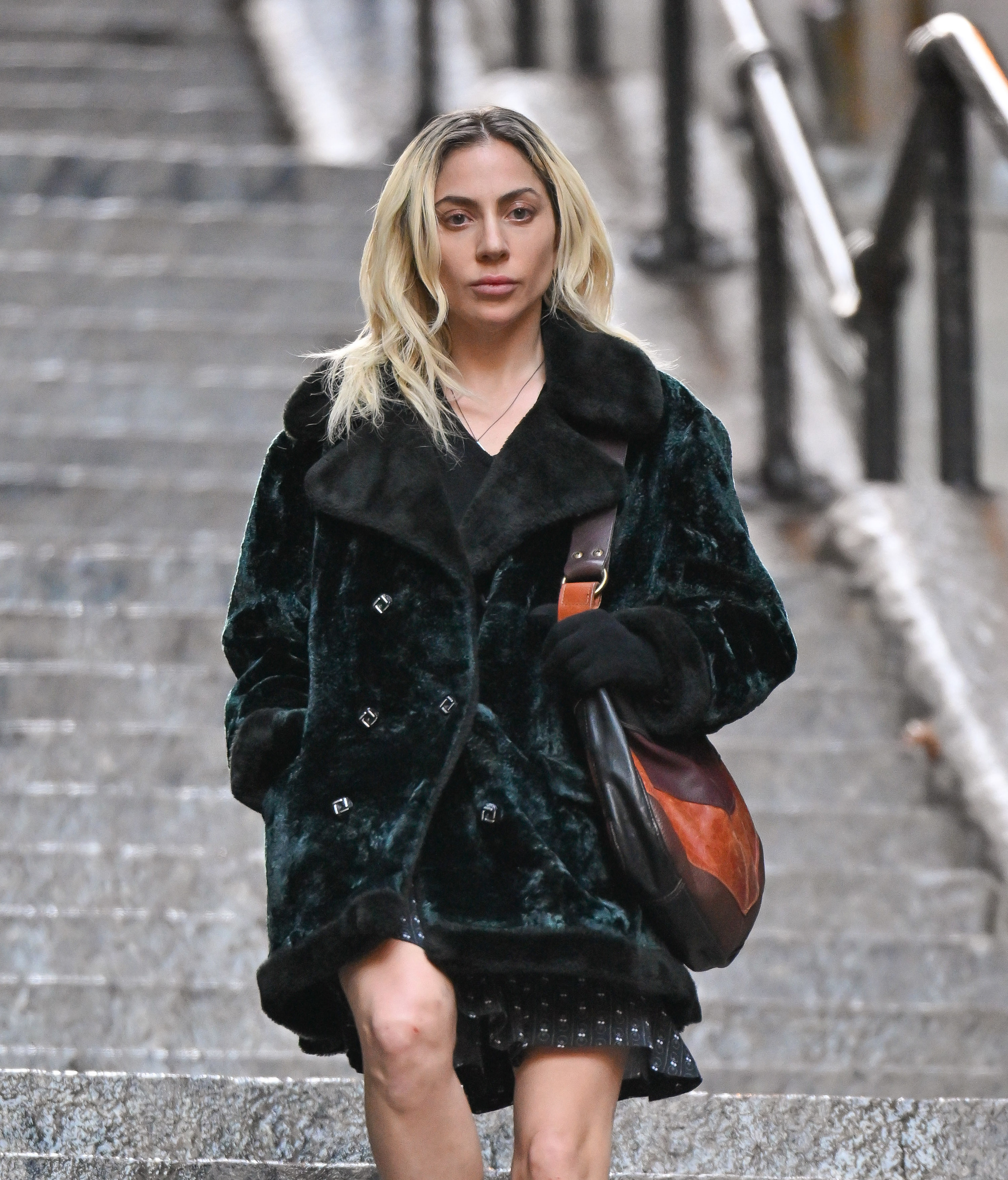 An image of Lady Gaga looking solemn with smudged makeup