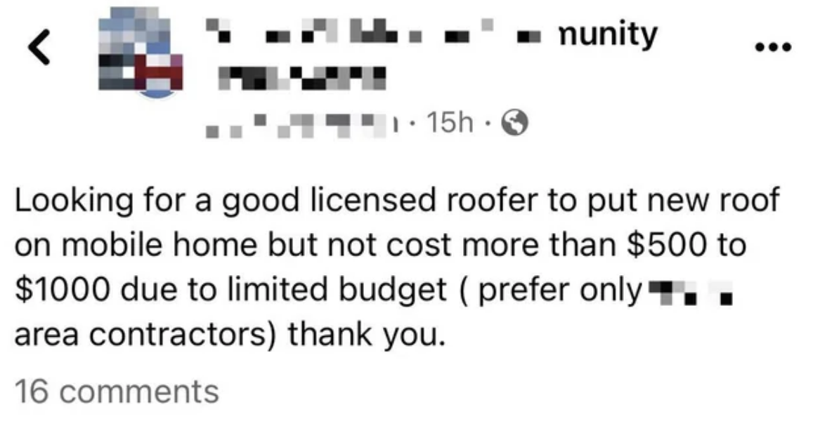 &quot;Looking for a good llcensed roofer&quot;