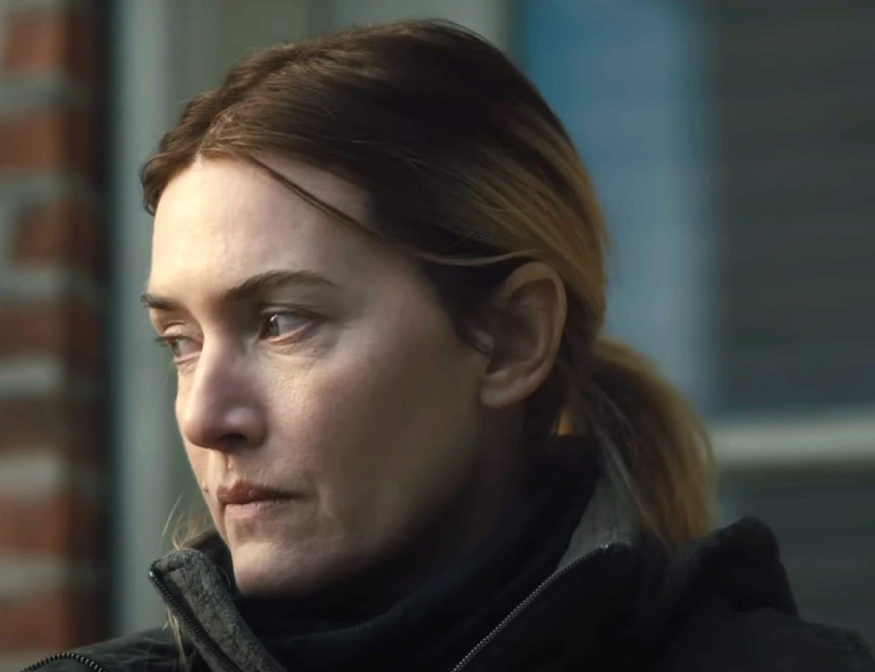 Closeup of Kate Winslet as Mare