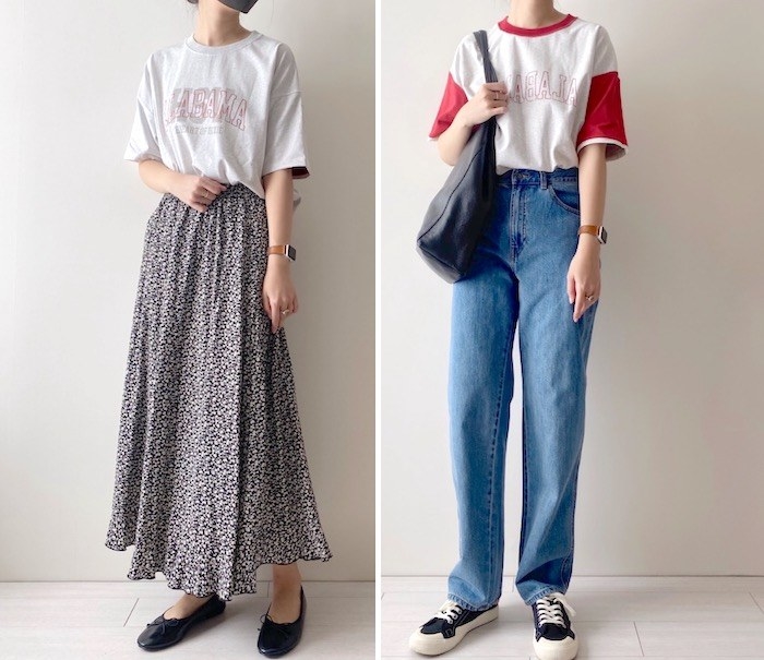 niko and…(ニコアンド)のおすすめ「リバーシブルロゴワイドTシャツ」