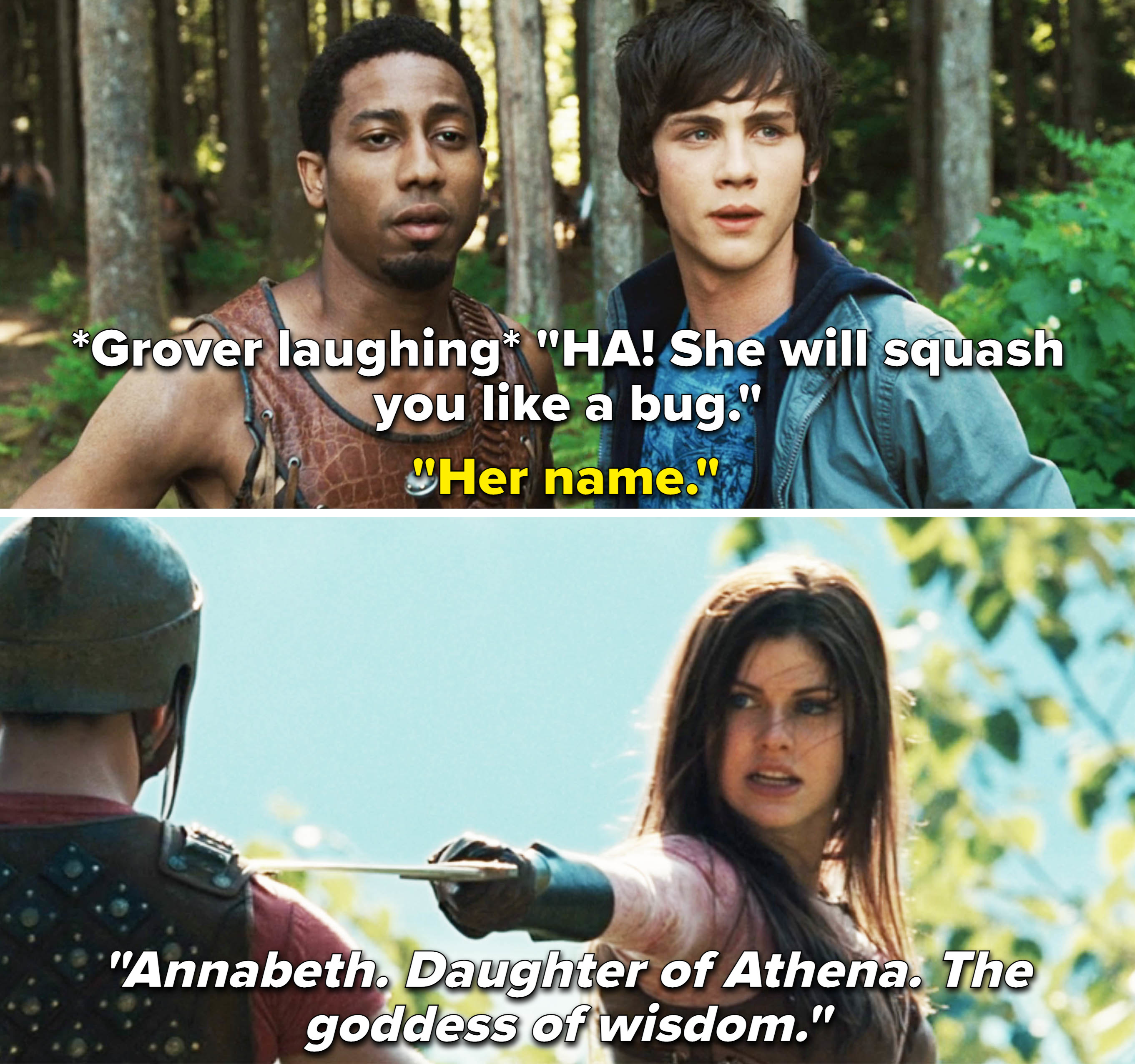 Percy, Annabeth and Grover in the forest