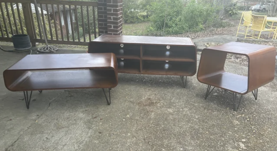 Tables in the backyard
