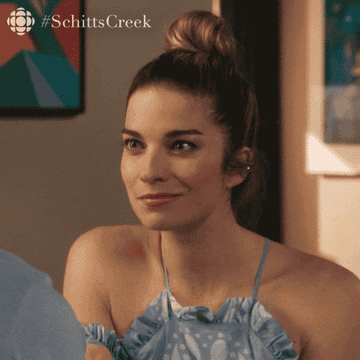 Alexis from Schitt&#x27;s Creek saying, &quot;I love that&quot;