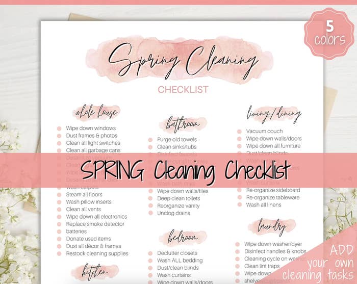Spring Cleaning Tips Shopping List