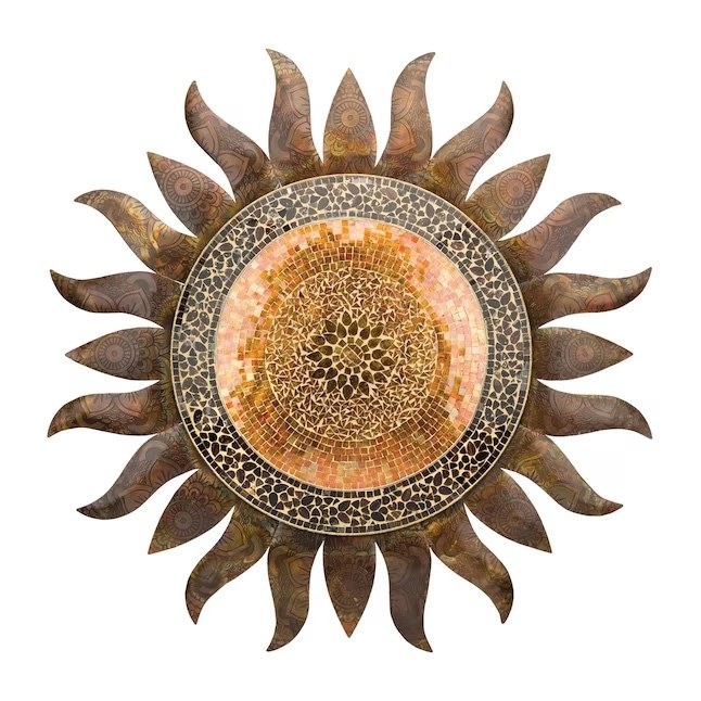 a mosaic sun sculpture