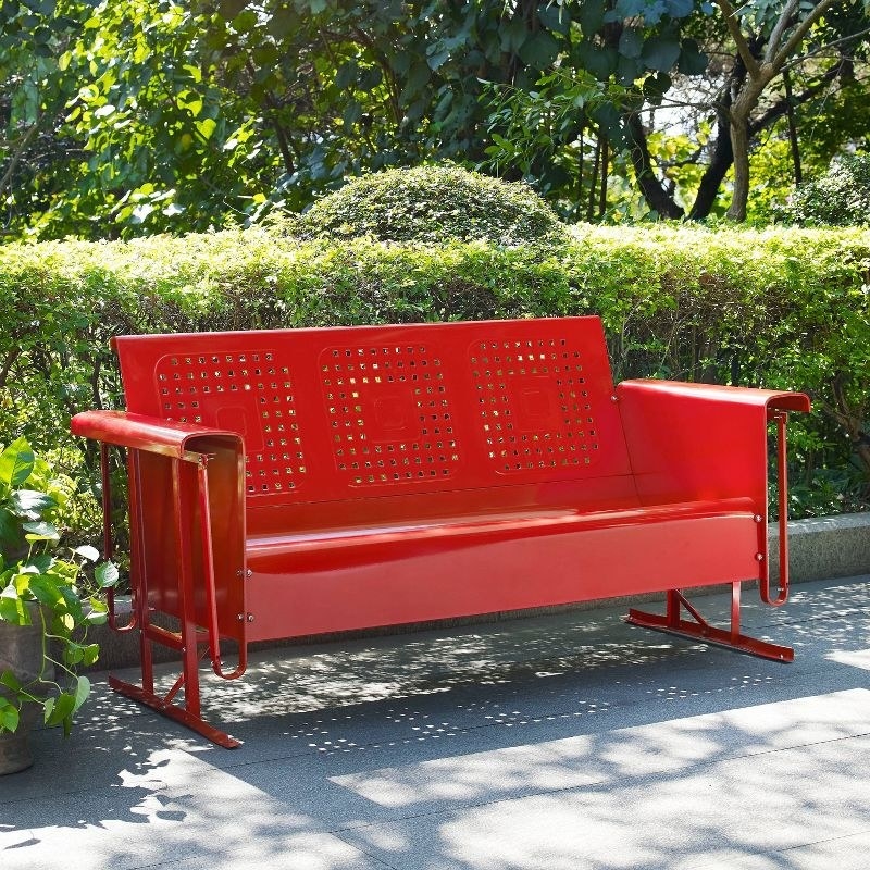 the red sofa outside