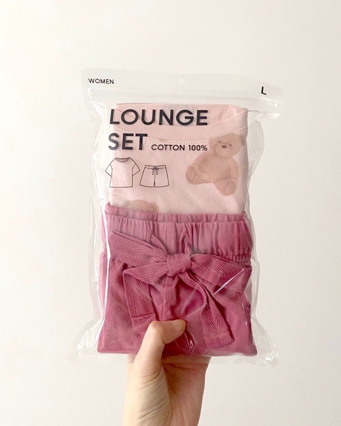 GU（ジーユー）のおすすめ部屋着「ラウンジセット（半袖&amp;amp;ショートパンツ）（ベア）OSB＋EC」