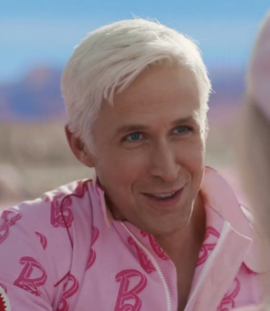 Closeup of Ryan Gosling as Ken