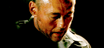 Martin with blood on his face in Lost
