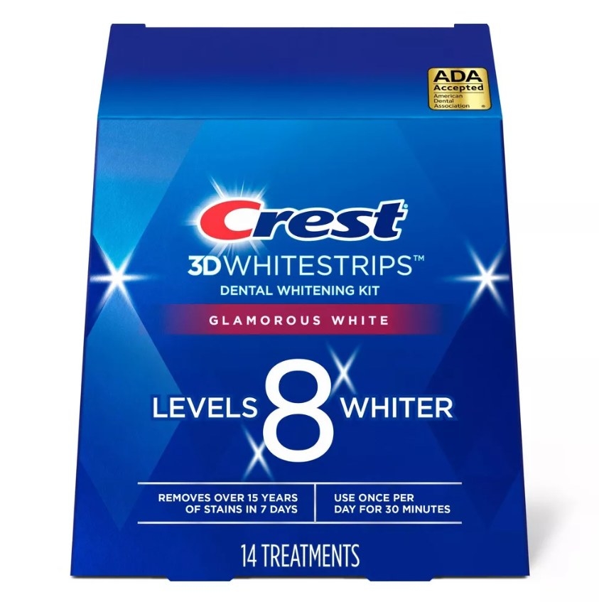 The Crest whitening strips in the box