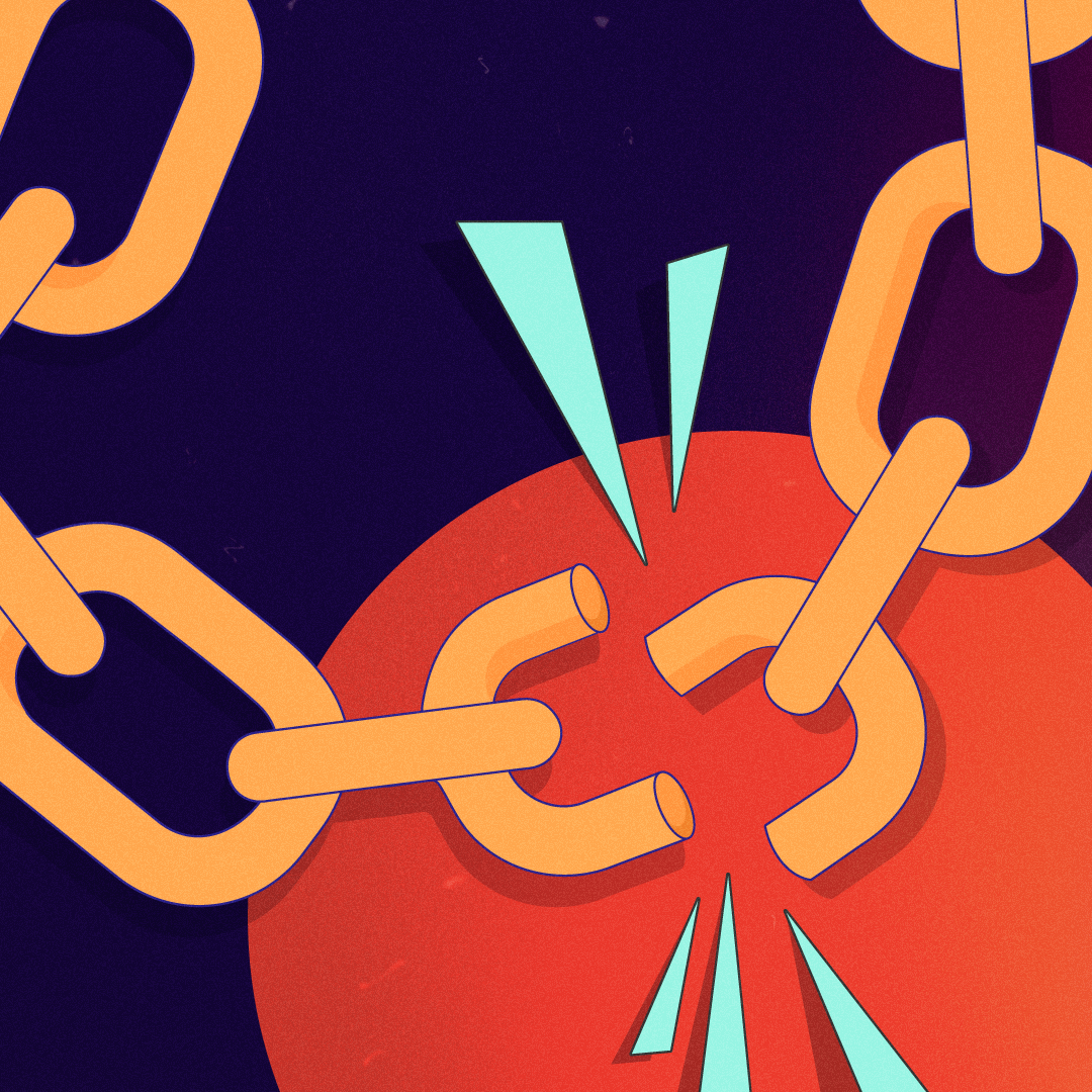 an illustration of a chain breaking