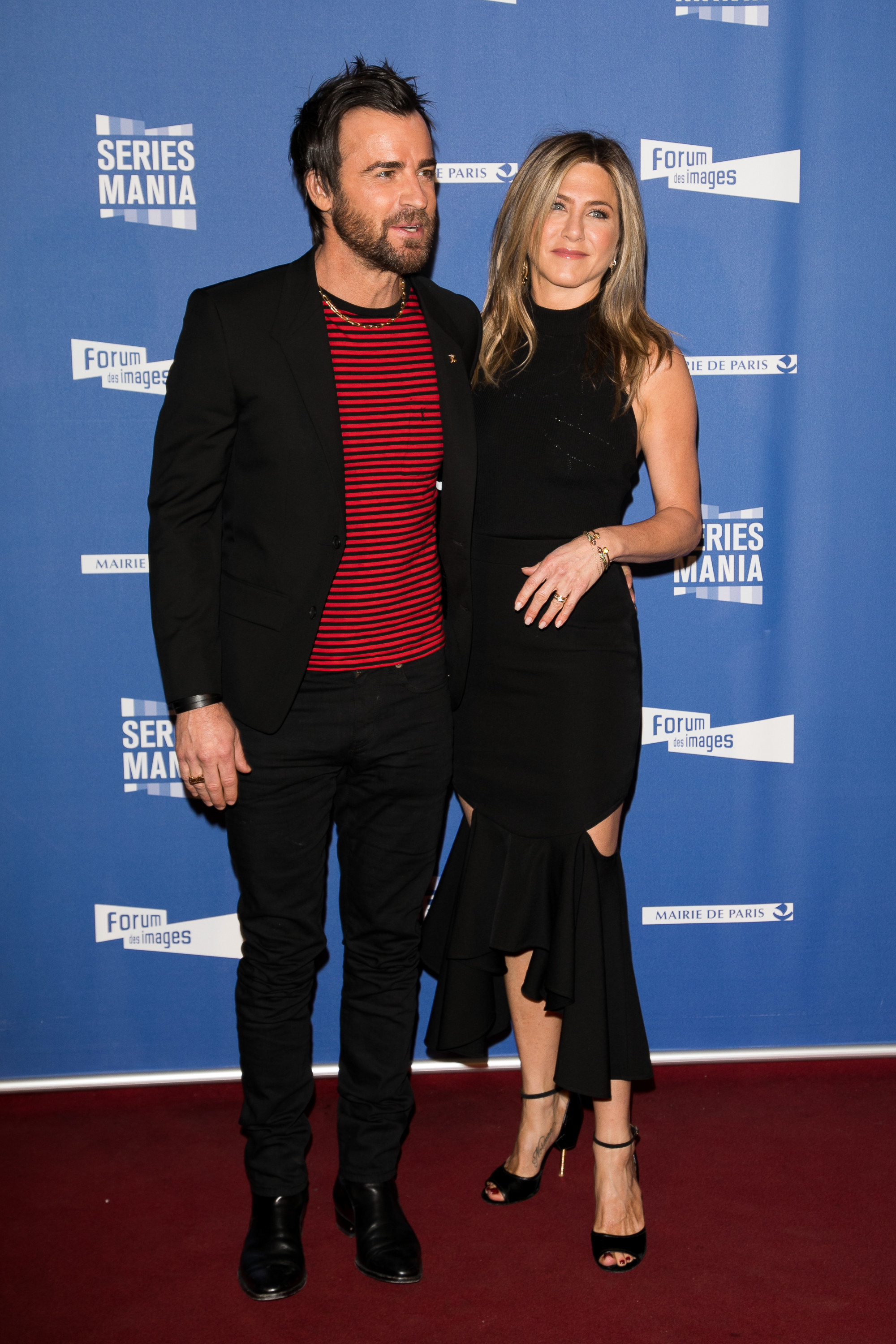 Justin Theroux and Jennifer Aniston on the red carpet