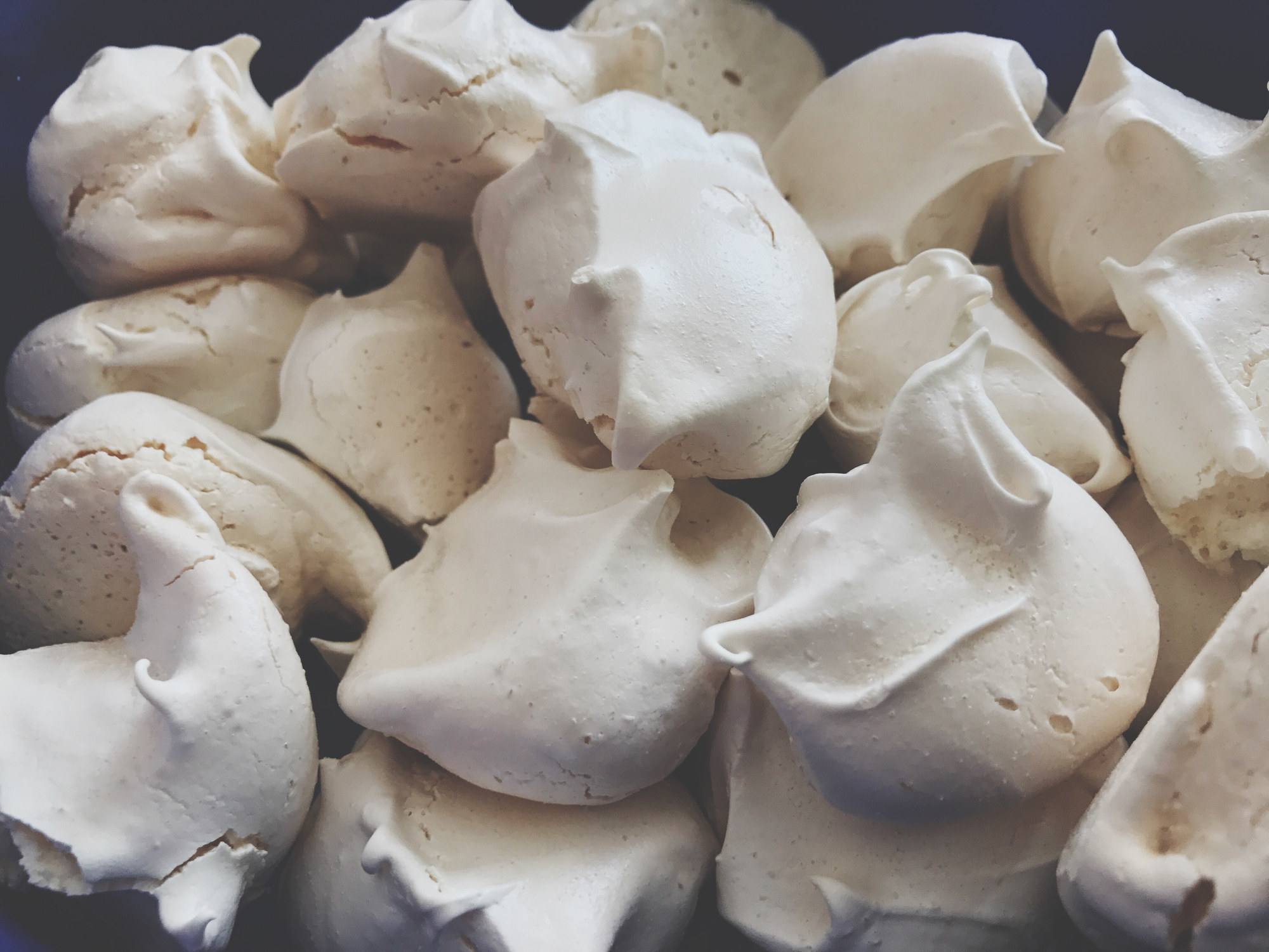 Close-up of meringue cookies