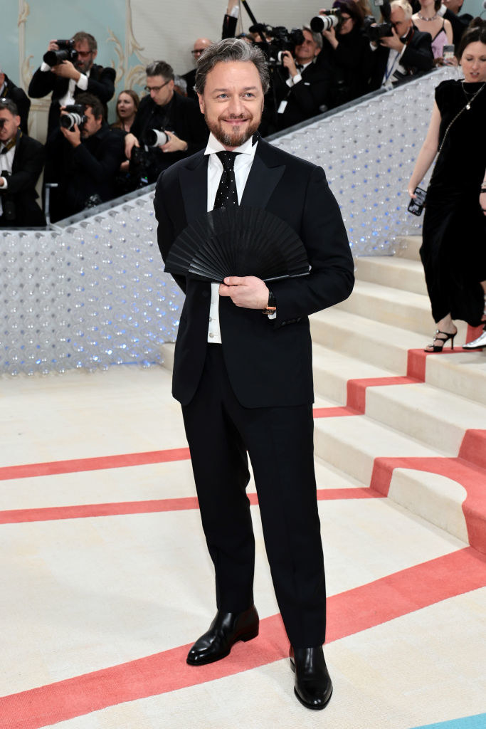 James McAvoy attends The 2023 Met Gala in a black suit