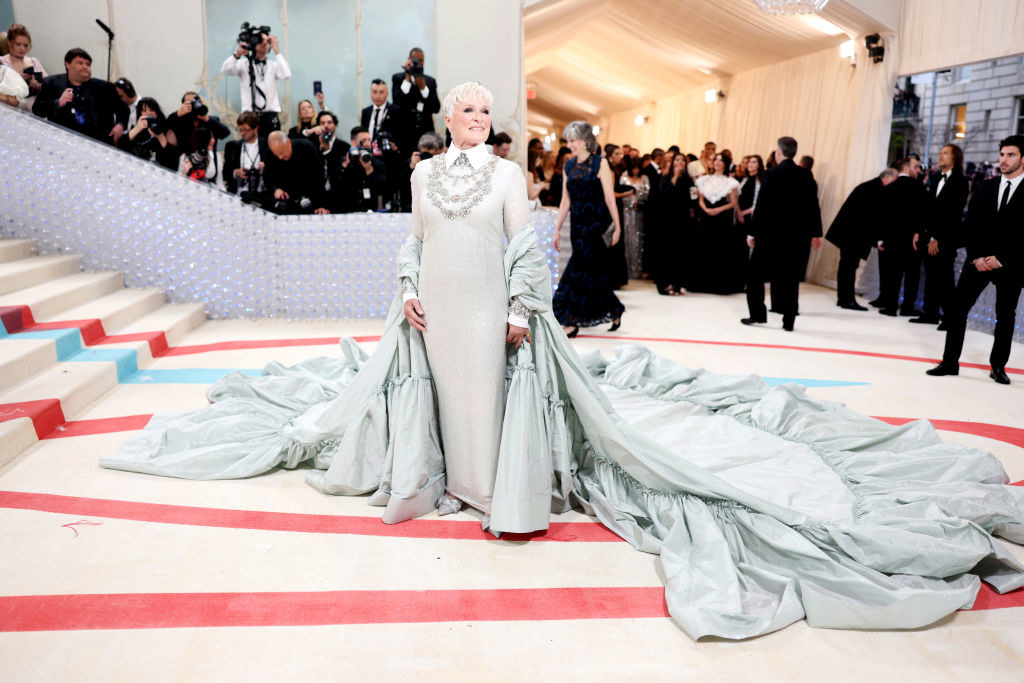 Glenn Close in a flowing gown