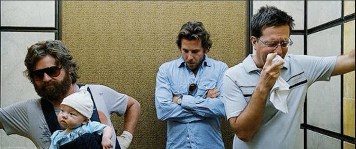 Three men and a baby