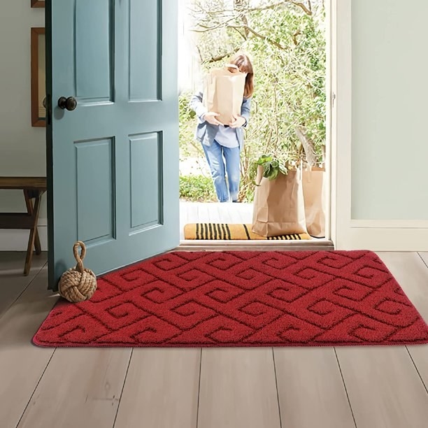 The door mat in the doorway