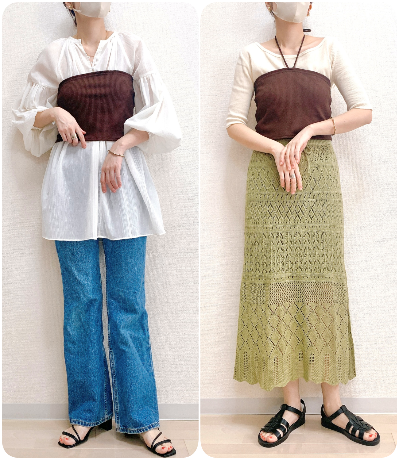 GU（ジーユー）のおすすめのレディースアイテム「リブビスチェセットT（半袖）Q」